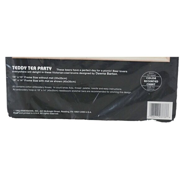 Dimensions Teddy Bear Tea Party Cross stitch kit 3733 Dawna Barton NOS - Picture 4 of 4